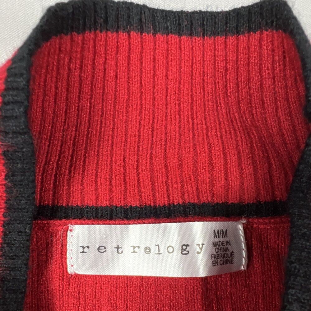 Retrology Women’s Red/Black Mock Neck Knit Pullover Sweater Long Sleeve M NWT - Picture 6 of 7